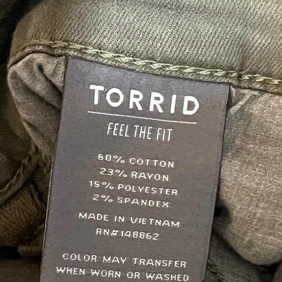 Torrid SuperSoft Stretch High-Rise Jeggings Olive Green Plus-Size 26S - Picture 7 of 13